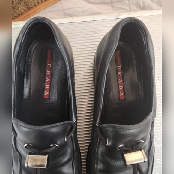 PRADA LEATHER LOAFERS - Picture 7 of 8